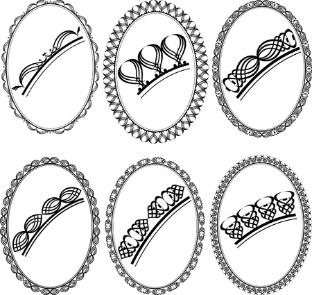 oval frame with ornamentsのイラスト素材