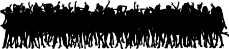 Silhouette of dancing crowd のイラスト素材