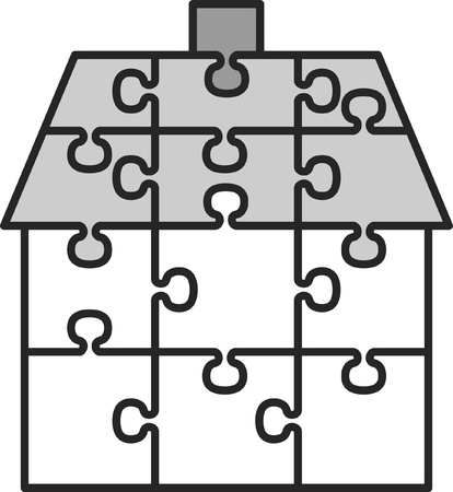 house from puzzlesのイラスト素材