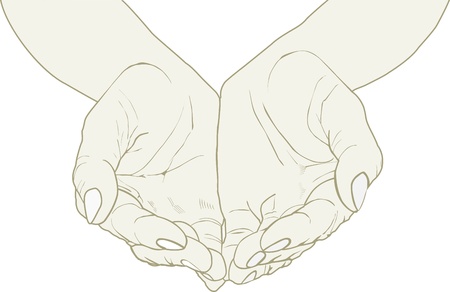 Open wrinkled handsのイラスト素材