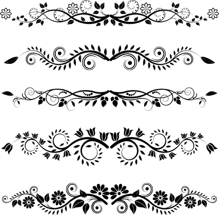  floral borders and ornamentsのイラスト素材