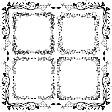 floral frames のイラスト素材