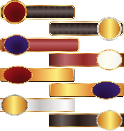 black, gold, red, silver banners  のイラスト素材