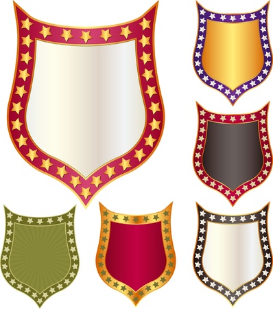 shield with stars - set of backgroundsのイラスト素材