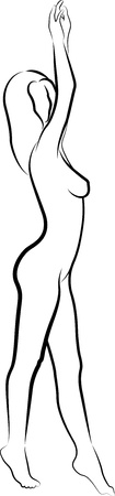 sketch of nude womanのイラスト素材