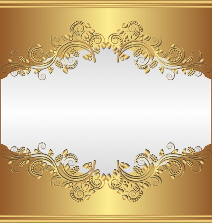 golden background with ornamentsのイラスト素材