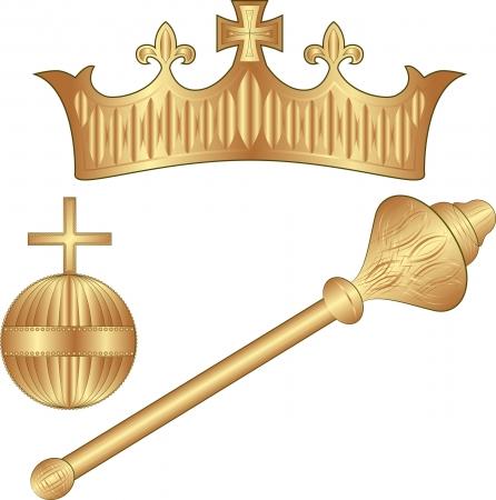 Crown Regalia - crown, scepter, orbのイラスト素材