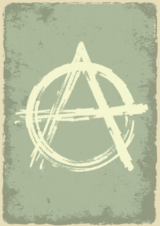 anarchy sign on destroyed  backgroundのイラスト素材