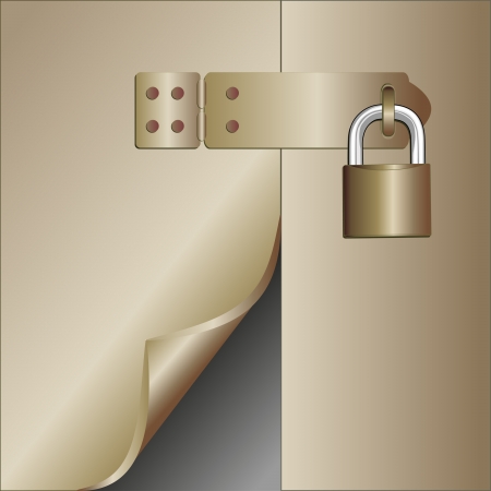 broken door with a padlockのイラスト素材