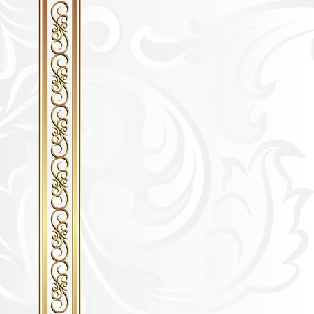 white background with gold ornamentsのイラスト素材