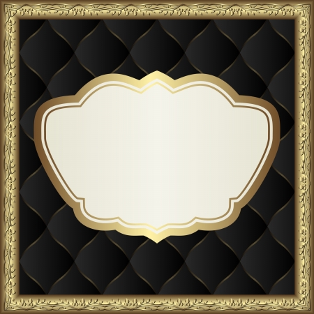 black square background with golden borderのイラスト素材