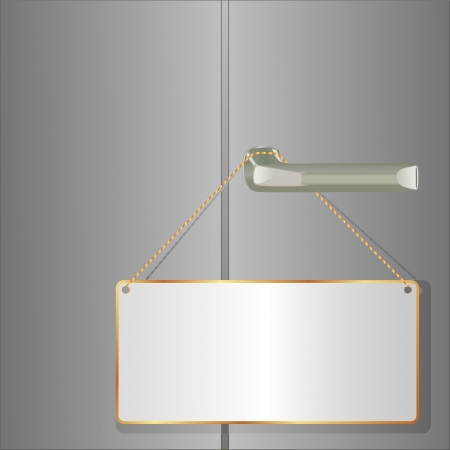 door plate hanging on the handleのイラスト素材