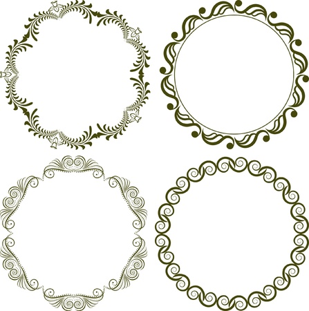 set of decorative round bordersのイラスト素材