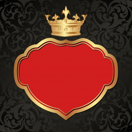 black and red background with golden crownのイラスト素材