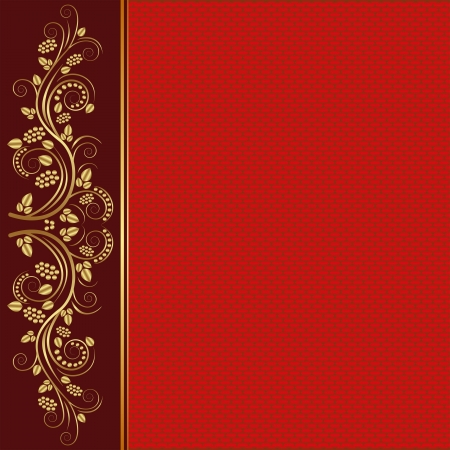 red background with golden ornamentsのイラスト素材