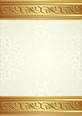 beige background with gold ornamentsのイラスト素材