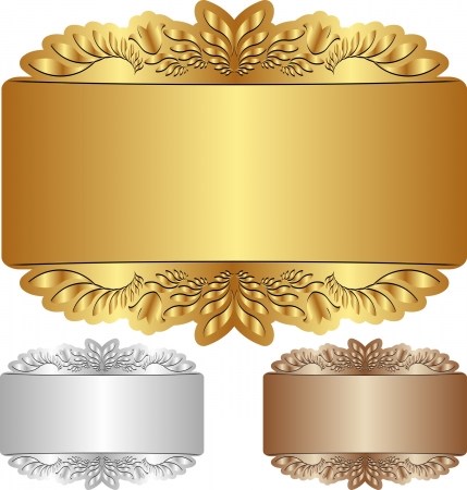 gold, silver and brown background with ornamentsのイラスト素材