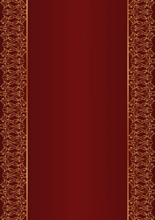 red background with golden ornamentsのイラスト素材