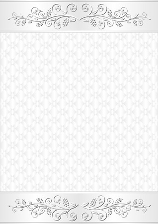 white background with floral ornamentsのイラスト素材