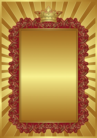 royal background with vintage frame and crownのイラスト素材