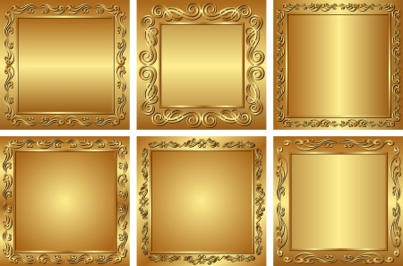 set of golden backgroundsのイラスト素材