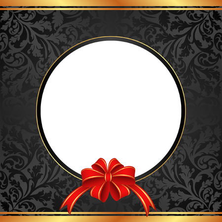 black background with gift bow for present and transparent space insert for pictureのイラスト素材