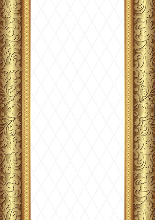 white background with golden ornamentsのイラスト素材