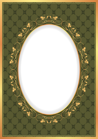 vintage background with golden frameのイラスト素材