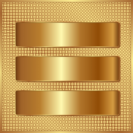 three golden banners on textured backgroundのイラスト素材