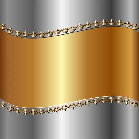 chrome and gold background with borderのイラスト素材
