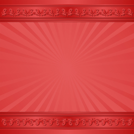 red with decorative bordersのイラスト素材