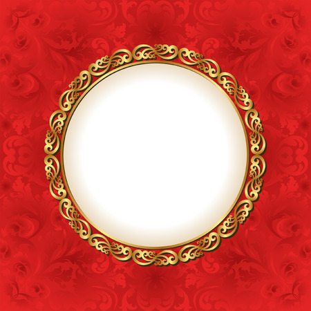 red background with gold frameのイラスト素材