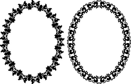 oval frames with ornamentsのイラスト素材