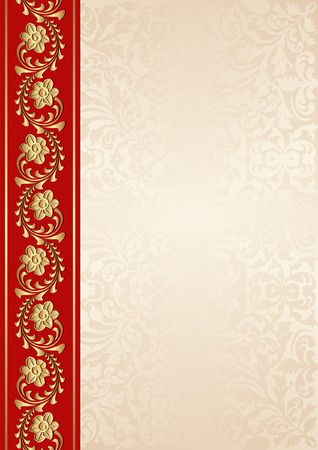 floral background with golden ornamentsのイラスト素材