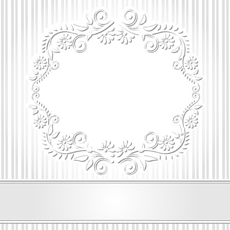 white background with floral frameのイラスト素材