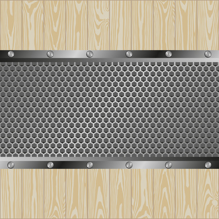 metal and woden background with grate texture のイラスト素材