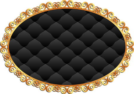 black background with golden frameのイラスト素材