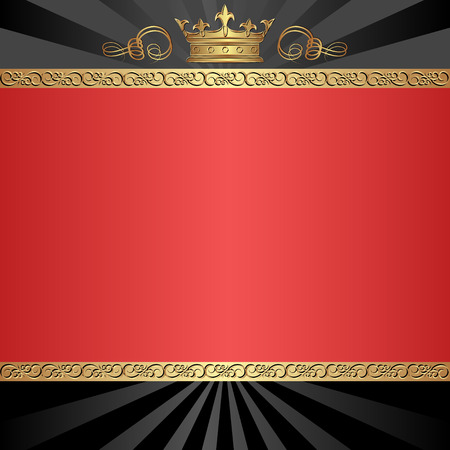 black and red background with golden crownのイラスト素材