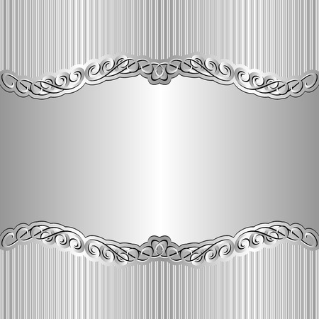 silver background with ornamentsのイラスト素材