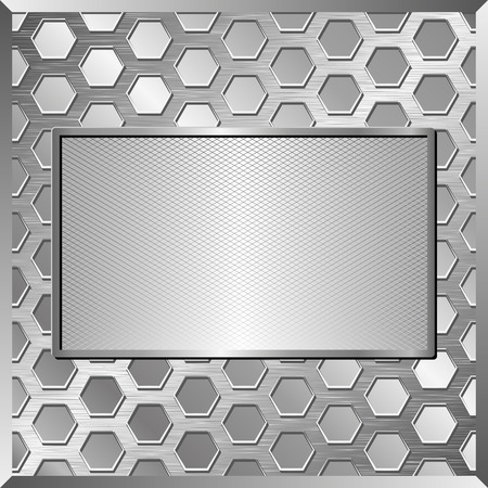 iron background with metallic plateのイラスト素材