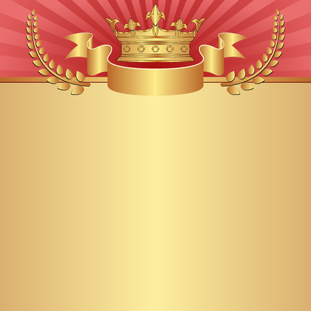 red and golden background with crownのイラスト素材