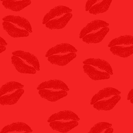 lipstick kiss pattern seamlessのイラスト素材