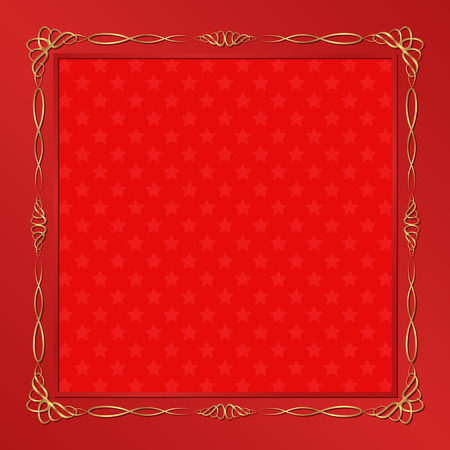red background with golden frameのイラスト素材