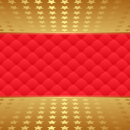 red pattern and golden starsのイラスト素材