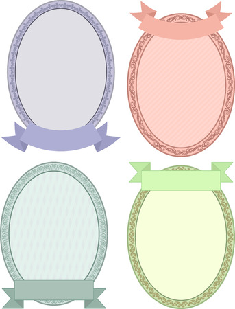 set of isolated vintage labelsのイラスト素材