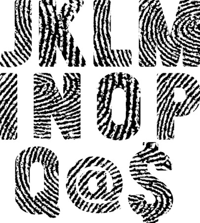 font in shape fingerprintsのイラスト素材