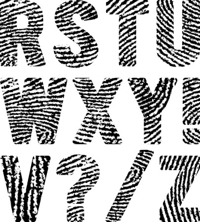 font in shape fingerprintsのイラスト素材