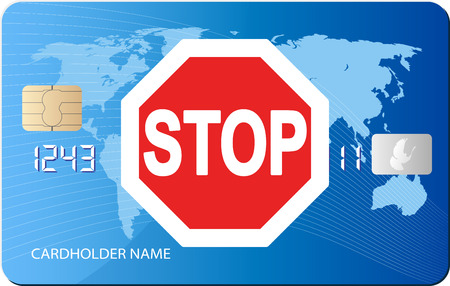 road sign STOP on credit cardのイラスト素材
