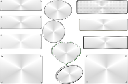 set of isolated silver plaquesのイラスト素材