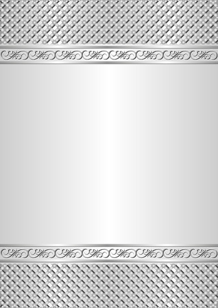 silver background with ornamentsのイラスト素材